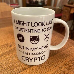 Humorous Crypto Trading Themed Coffee Cup Mug by Cricut